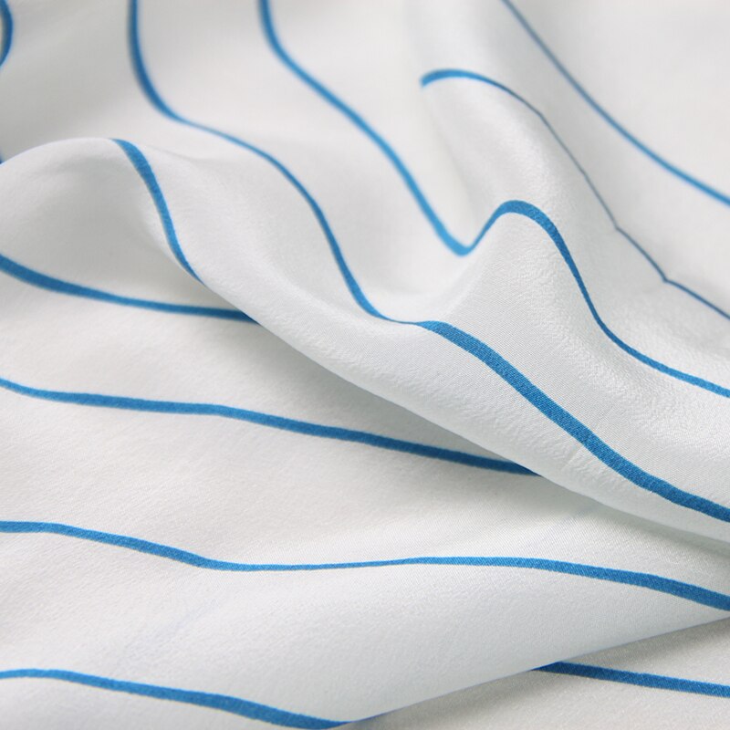 Tela Blanca de seda para mujer, tejido de seda de doble crepé, seda de gusano, waxberry, azul, para verano, tela de vestido,