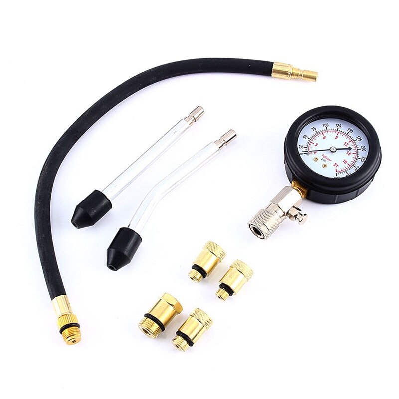 Automotive Motorcycles Petrol Engine Compression Test Gauge Tester Kit Tool Set
