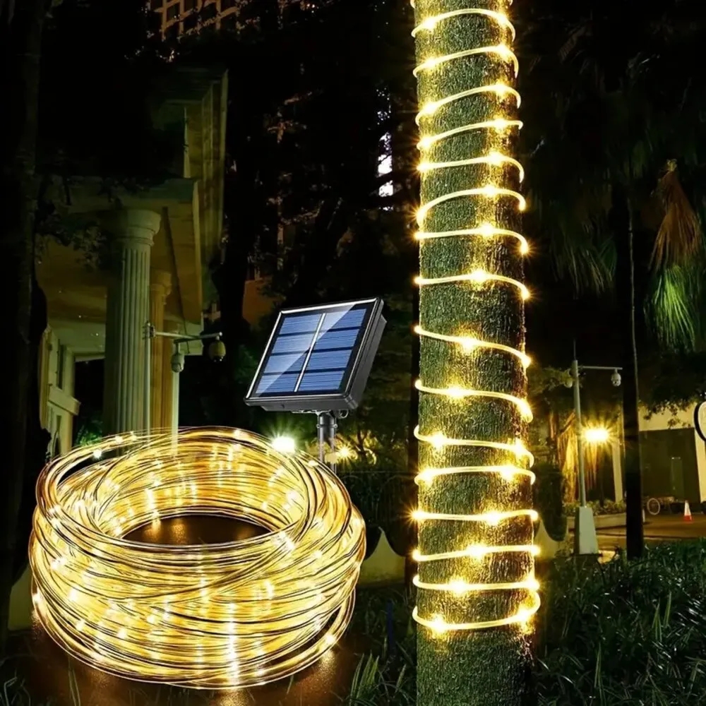 Outdoor Solar Tube Touw Led Licht Tuin Kerst Decoratie Fairy String Light 32 m/22 M/12 M/7 M Outdoor Bruiloft Led Lamp