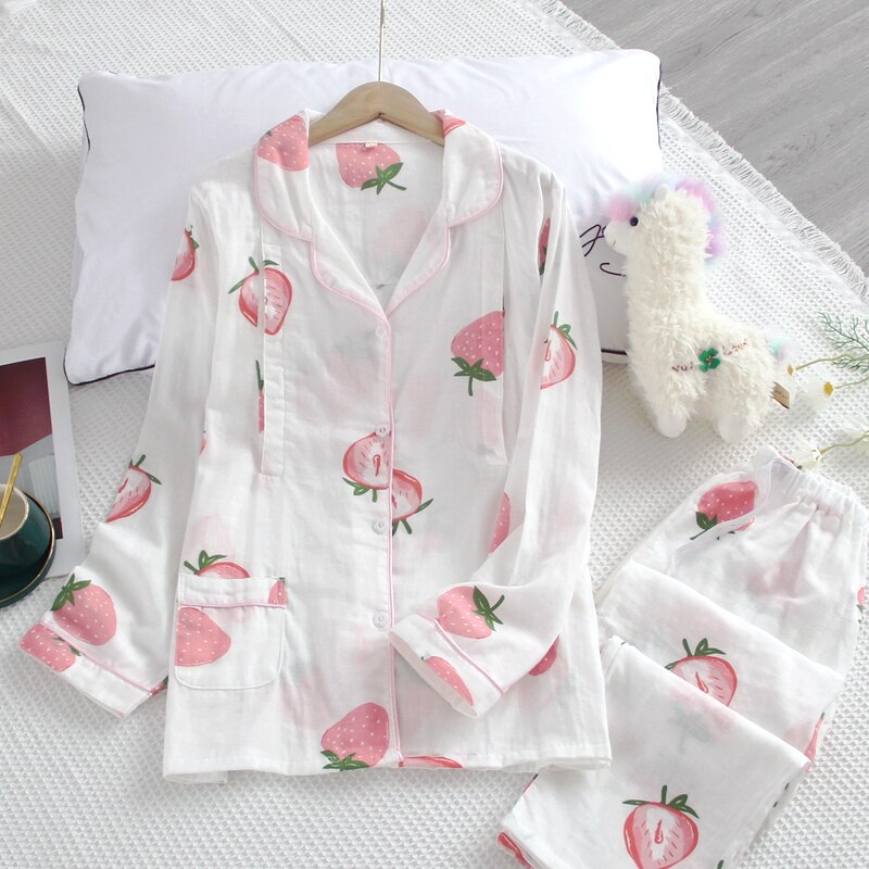 Barsel amning amningstøj / bomulds pyjamas sæt til gravide toppe + bukser forår / efterår / vinter hjemmetøj pyjamas sæt: Hvid / M