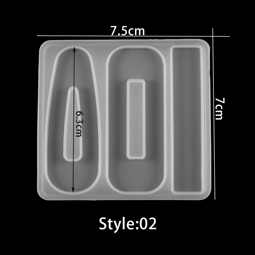 Multi-style szpilka Barrette silikonowe formy przezroczyste do włosów klipy żywica epoksydowa UV formy do DIY tworzenia biżuterii akcesoria do włosów: Style 02