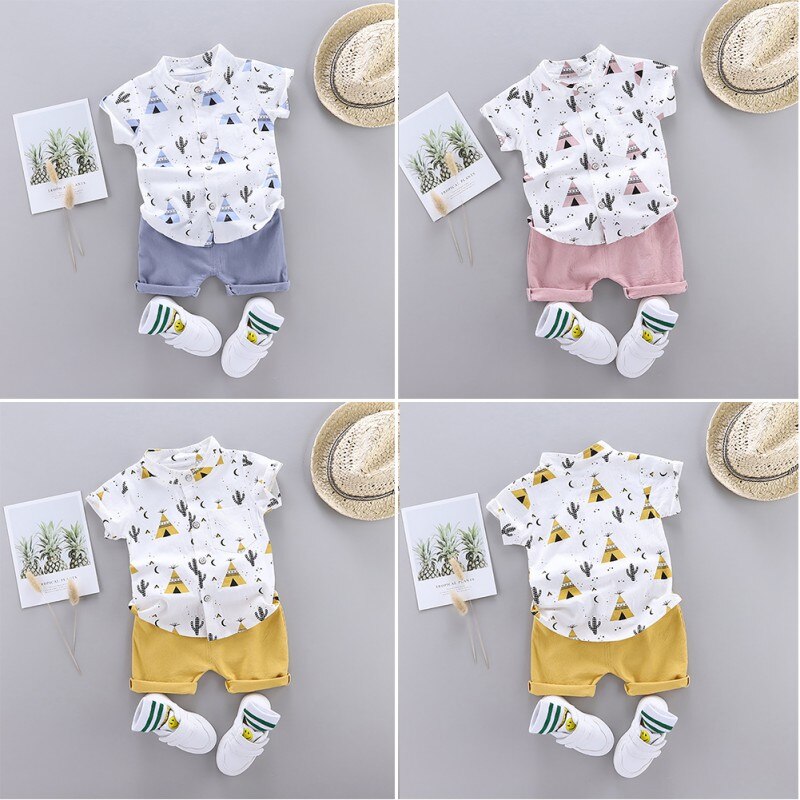 Zomer Baby Jongens kleding Kinderen \'s Leuke Kleding Sets T-shirt en Broek 2 stuk Kleding sets kids outfits