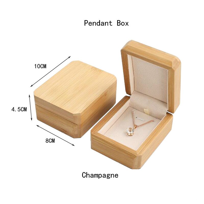 Bamboo and Wood Jewelry Packaging Box Buddhist Bead Collection Box Bamboo Wood Necklace Box Proposal Ring Box: Pendant Box