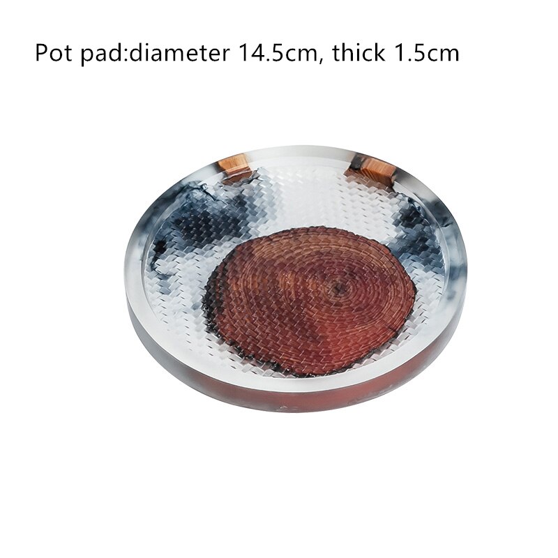 Hars Hout Cup Mat Coaster Thee Dienblad Voor Office Home Decoratie Warmte-isolatie Anti-Slip Koffie Cup Plaat: pot pad 14.5cm