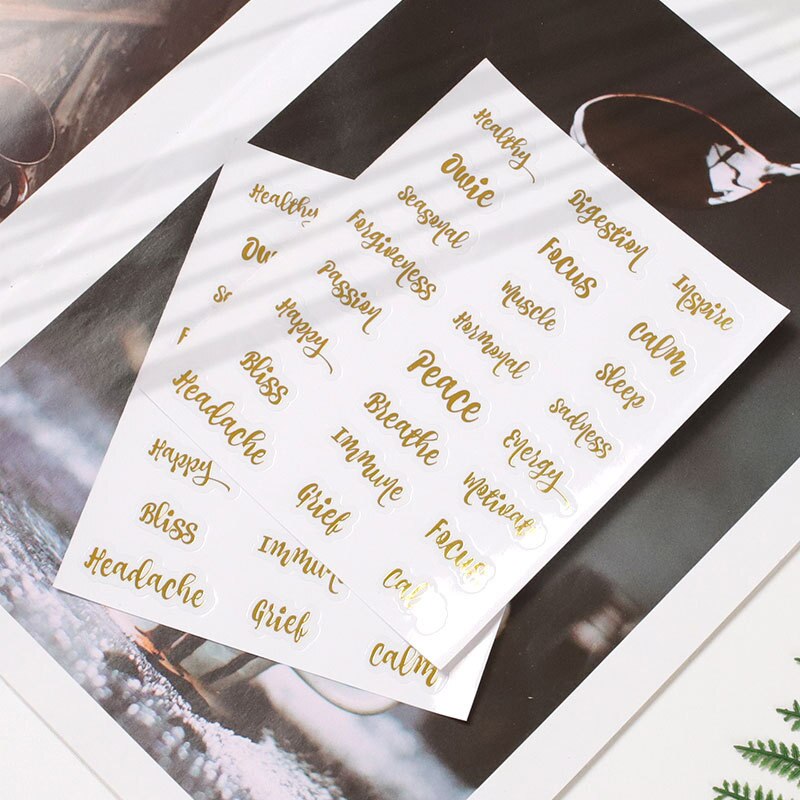 Golden Words Text Stickers Happy Planner Diary Scrapbooking Stickers Art Supplies EIG88