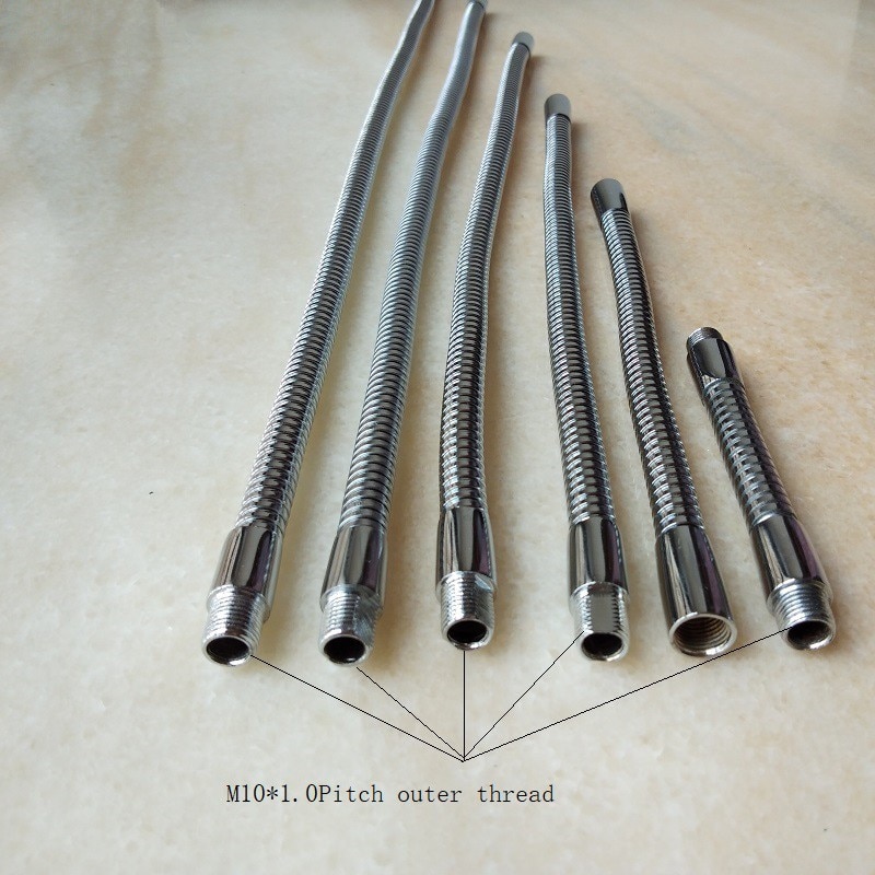 M10 led svanehals led fleksibel holder lampe  m10 han+hun krom metalslange universal blødt rør metal serpentinrør gør det selv