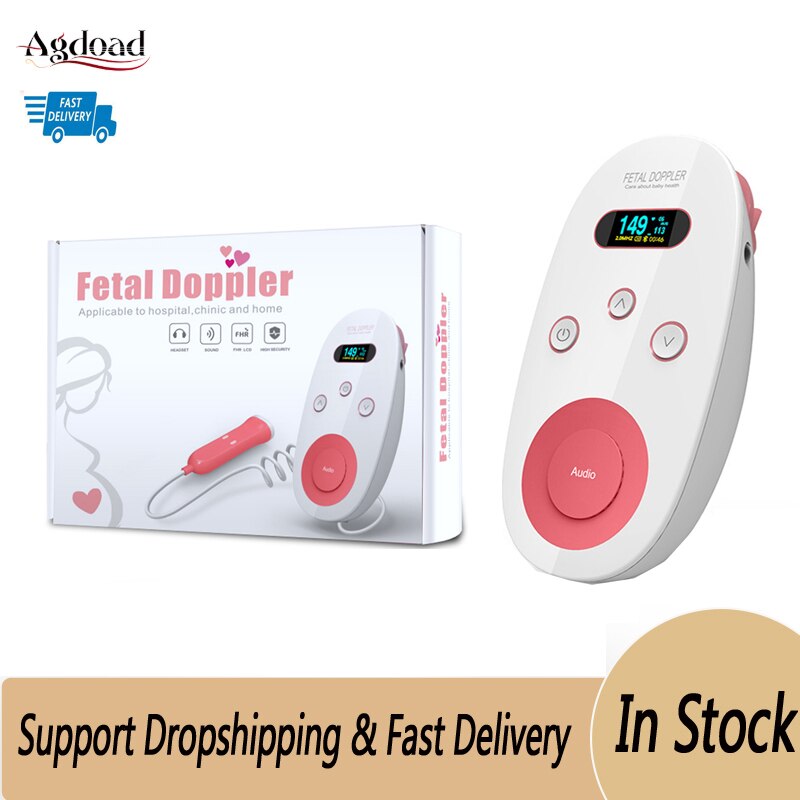 Agdoad Foetale Doppler Ultrasound Baby Hartslag Detector Home Zwangere Doppler Baby Hartslagmeter Pocket Doppler 2.0Mhz