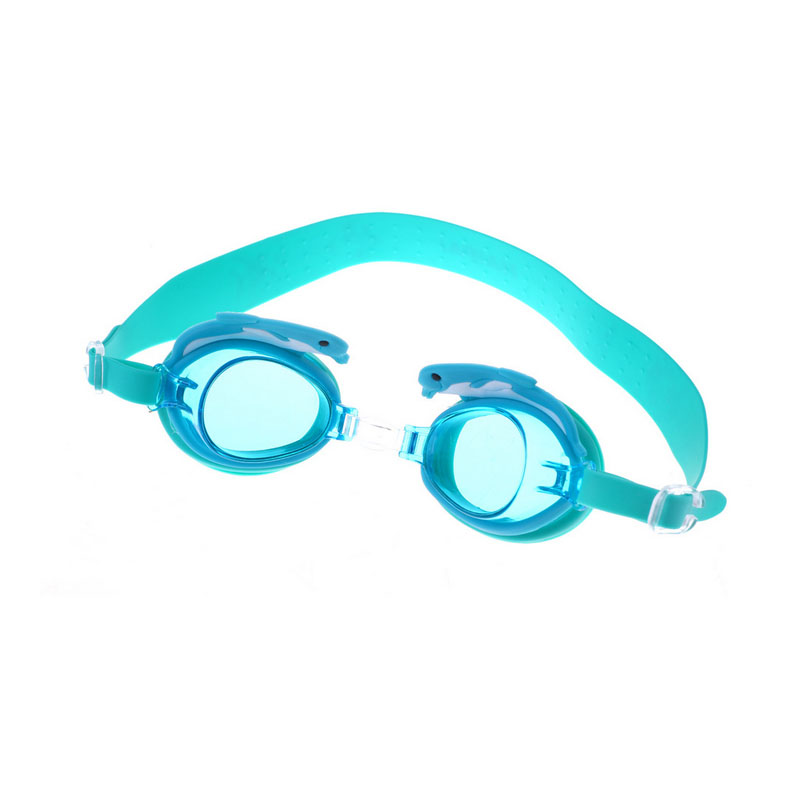 Gafas de natación antiniebla para niños, lentes impermeables con de delfín, de silicona y dibujos animados: Verde