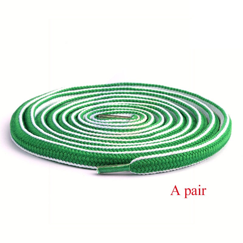 1 Pair Semi-circular Shoelaces Top Polyester Color Match Classic Shoelace For Sneakers Sports Shoes String 130 cm: Green