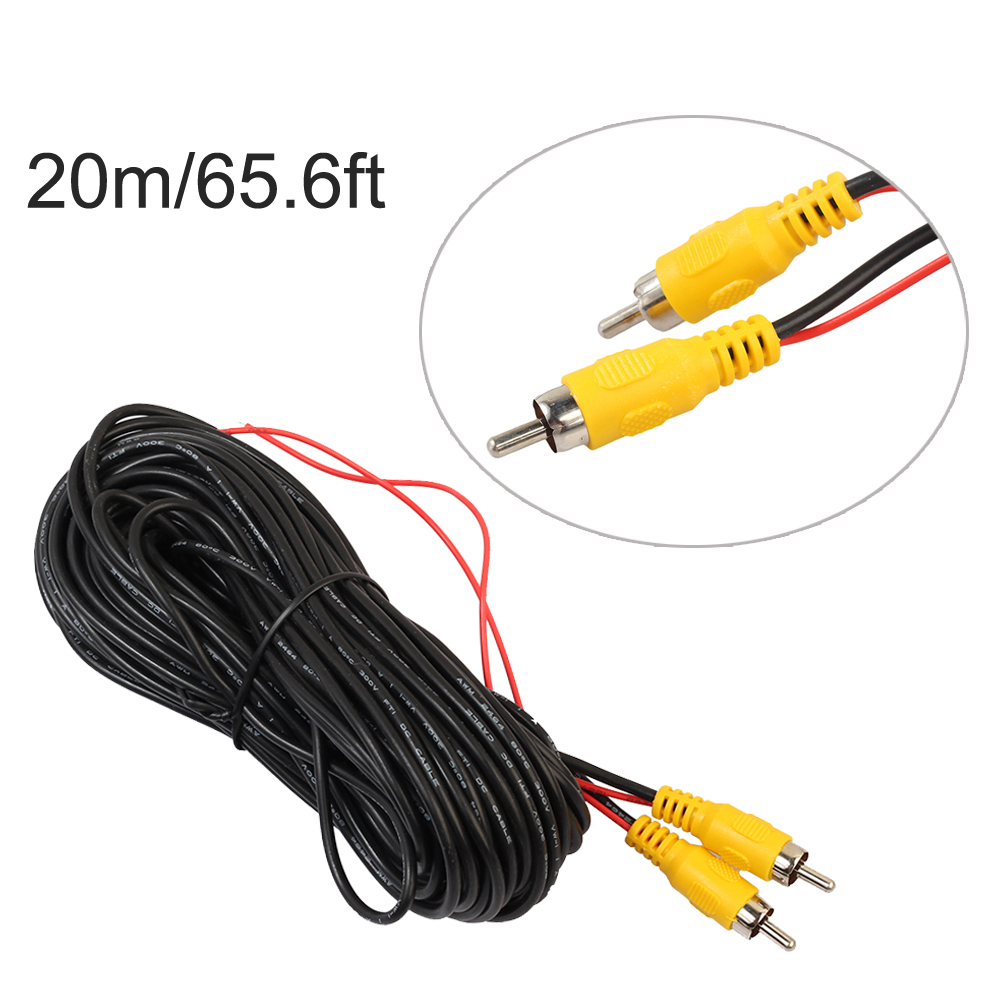 5/1PCS RCA Car Audio Cable Weatherproof RCA Male To Male Camera View Rear Video Cable with Detection Wire Auto Accessories