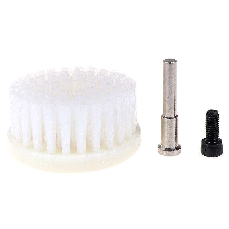 1pc praktiske 60mm hvide bløde boredrevne børstehoved til rengøring af biltæppebadstof