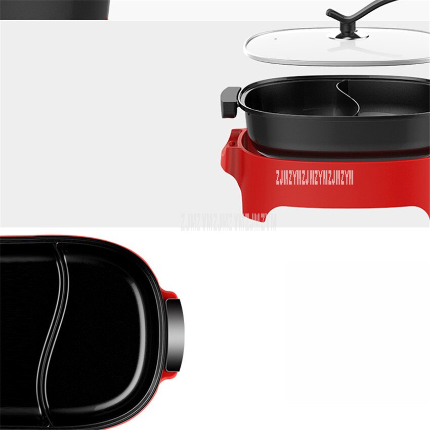 6L Capacity Electric Multi Cooker 2 Flavors Pot Household Non-stick Electric Cooking Machine Multi-purpose Hotpot Cooker