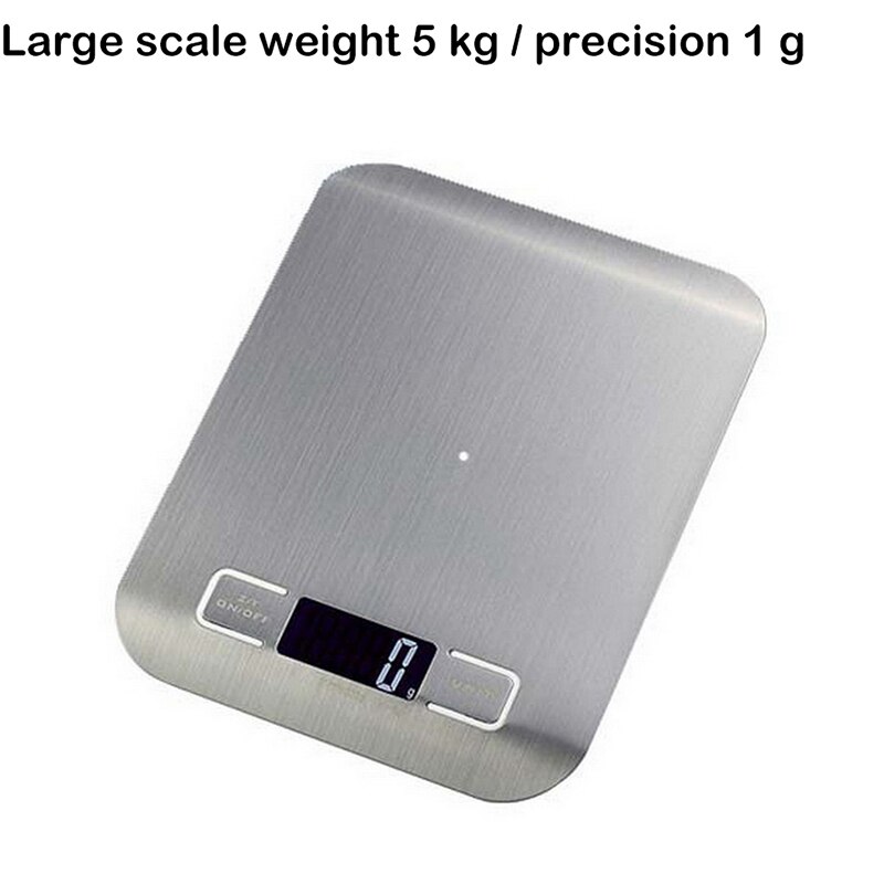 Digital Kitchen Scale 10kg Food Scale Multifunction Weight Scale Electronic Baking & Cooking Scale With LCD Display Silver: Silver 5kg 1g