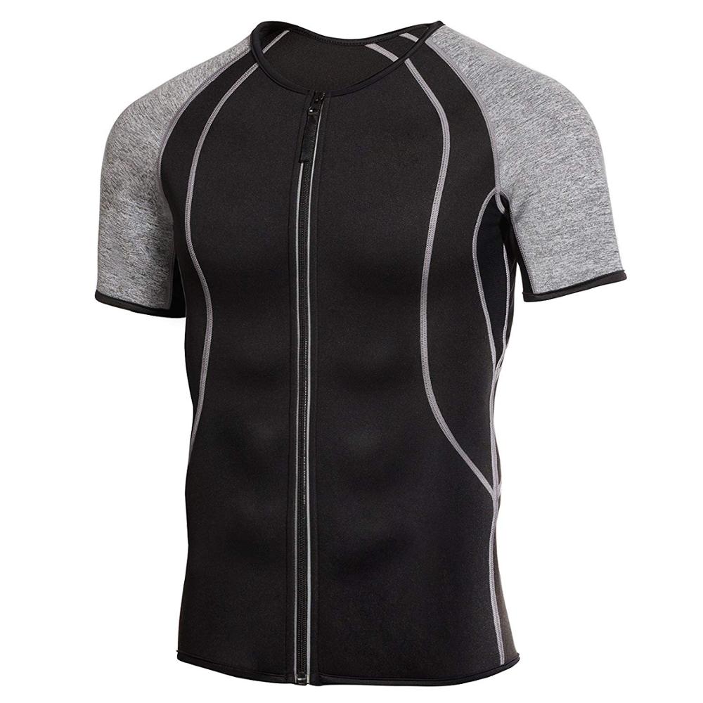 Heren Taille Trainer Shirt Zweet Tops Neopreen Sauna Pak met Rits Workout Body Shaper voor Gewichtsverlies Tummy Fat brandende