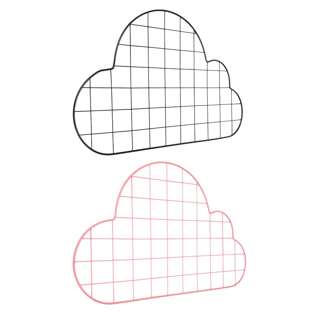 Wrought Iron Grid Rack Shelf Photo Frame Hanging Living Room Convenience Stickers Bathroom Shampoo Shower Gel Storage Shelf