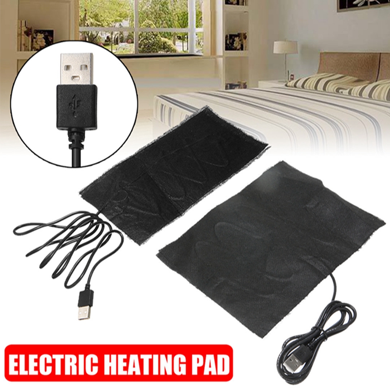 Calentador eléctrico de tela de fibra de carbono, almohadillas calefactoras, lavables, con USB, 10x22cm, 15x20cm, 5V