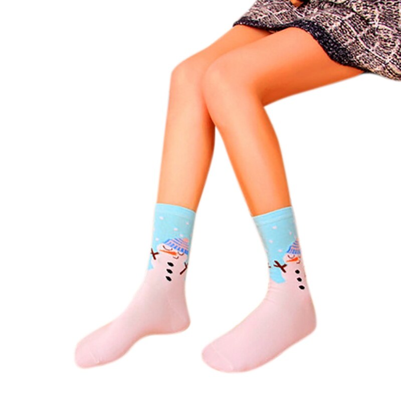 Christmas Socks Cotton Knit Crew Warm Socks For Girls Winter Novelty Christmas: M