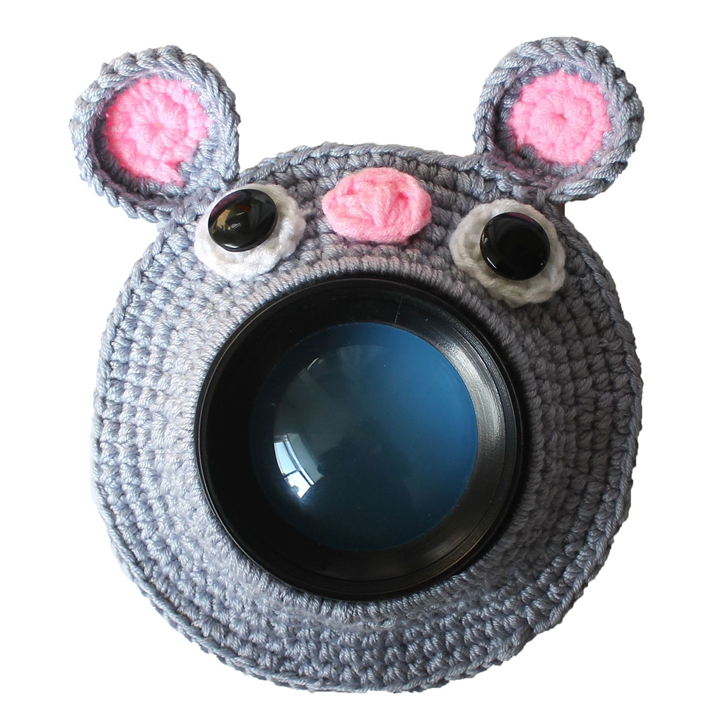 Handgemachte Gestrickte Kamera Objektiv Dekorative Ring Karton Baby Foto Stütze Entzückende führen Spielzeug Puppe