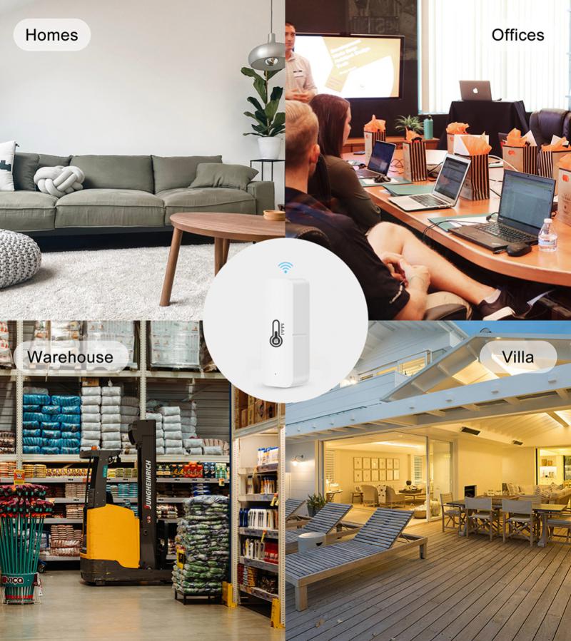 Wifi ZigBee Tuya Smart Temperature And Humidity Sensor Smart Home Indoor Hygrometer Controller Monitoring For Alexa Google Home