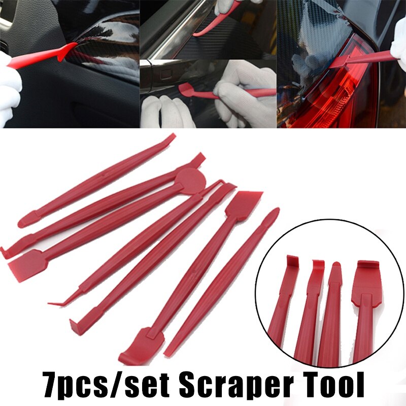 7Pcs Car Sticker Vinyl Wrap Film Squeegee Scraper Tools Car Stickers Installation Kit Cutter Knife: Default Title