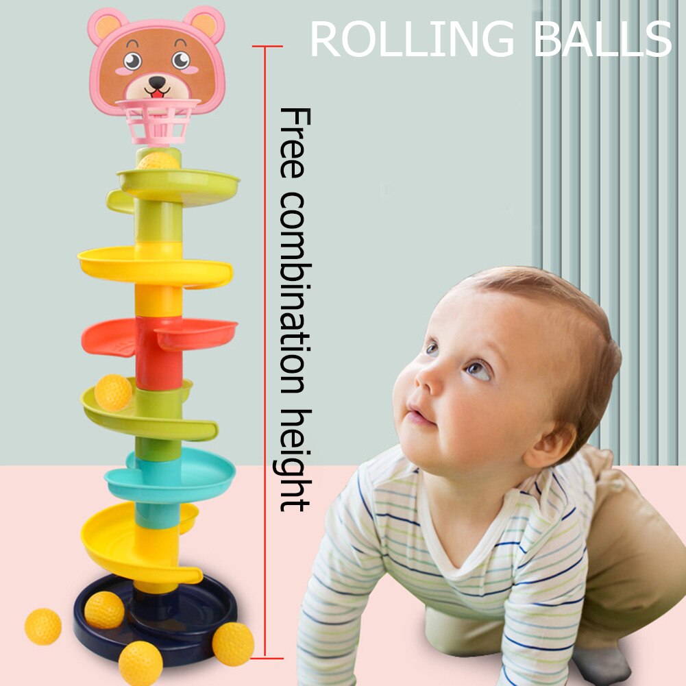 Children Assembled To Shoot The Fun Track Zhuan Zhuan Happy Cartoon Rolling Ball Bear Shooting Track Children Toy Ball