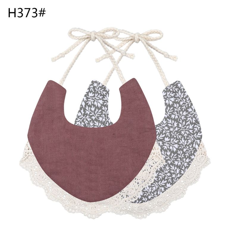 Floral Vintage Newborn Double Side Bibs Boys Girls Bandana Cotton Saliva Towel Baby Tassel Saliva Towel Double Side Bibs: H373