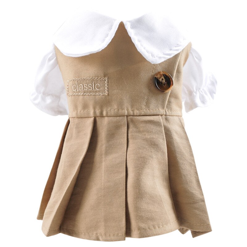 Hund Kleider Für Kleine Hunde Luxus Sommer Frühling Party Mädchen Junge Hochzeit Haustier Welpen Kleidung XS XL Chihuahua Katze Outfit zubehör: khaki 2 / S
