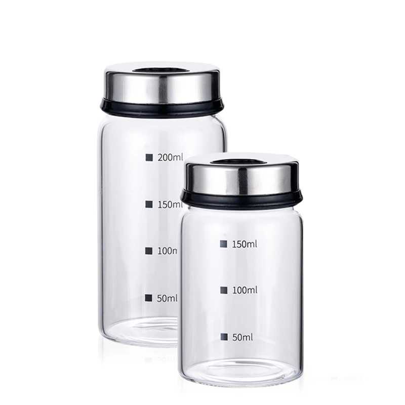150/200/300/450ml High Borosilicate Glass Seasoning Jar Pepper Spice Shaker Kitchen Salt Sesame Solid Condiment Dispenser Bottle