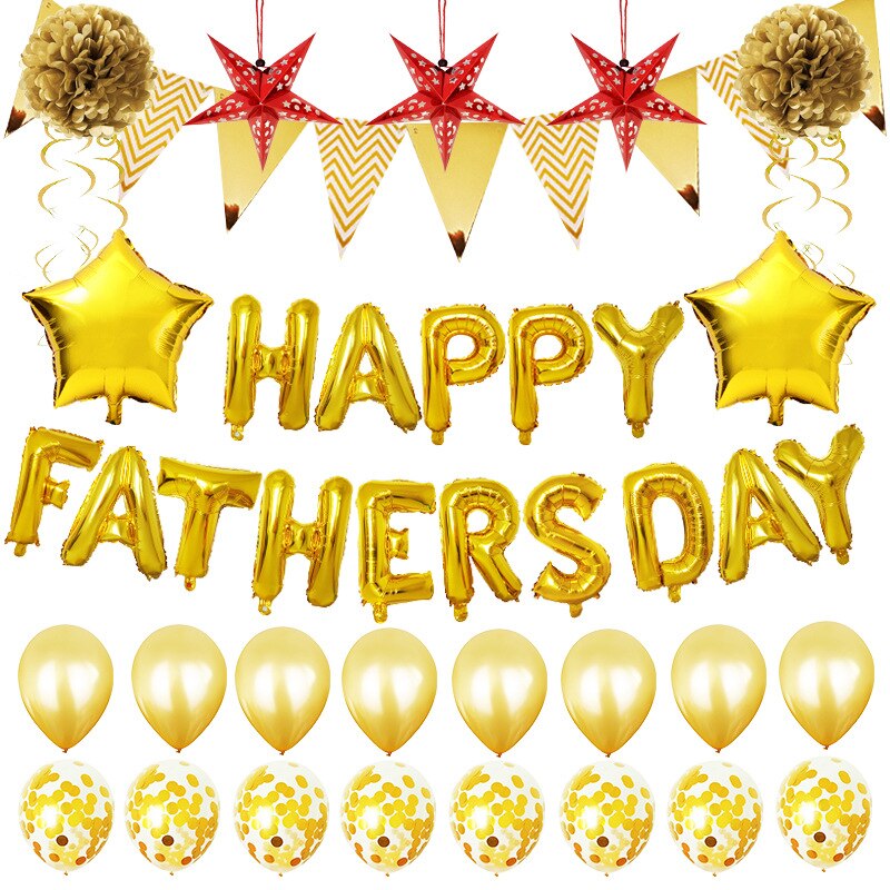 Gelukkig Vaders Dag Ballonnen Set 16 Inches Rose Gouden Brief Aluminium Folie Ballonnen Moederdag Party Decoraties: fathers day-gold