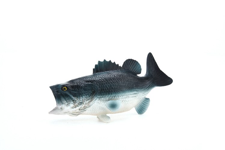 Cross Border Sales Model Oceans Animal Model Toy Plastic Solid Marine Organism Octopus Crab Model Ornaments: S484 Dark Color Big Mouth Bass