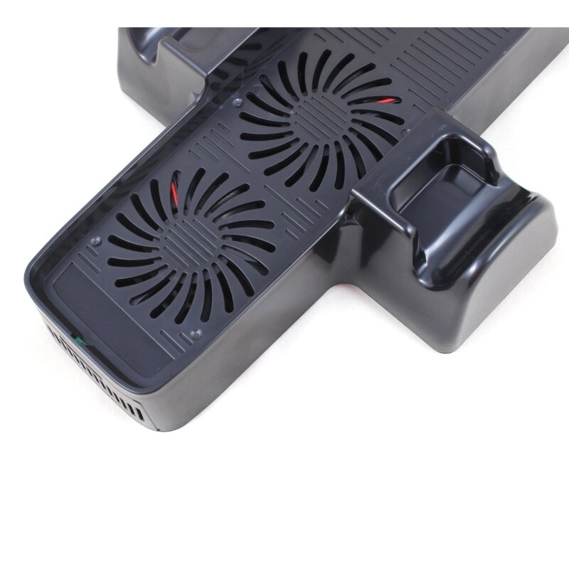 3 en 1 Station de chargement verticale Station de refroidissement support de ventilateur pour Xbox 360 Slim noir