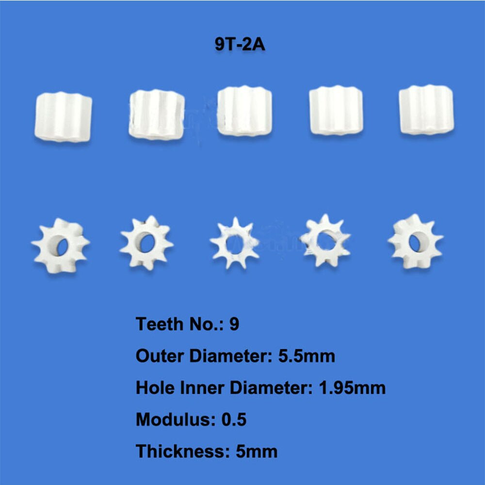 10Pcs 8T 9T 10T 12T 13T 14T 16T 18T 20 T 8-20 Tanden 0.5 Modulus Spindel Plastic Vistuig Motor Shaft Reduction Gear 1.5/2/2.5Mm Gat