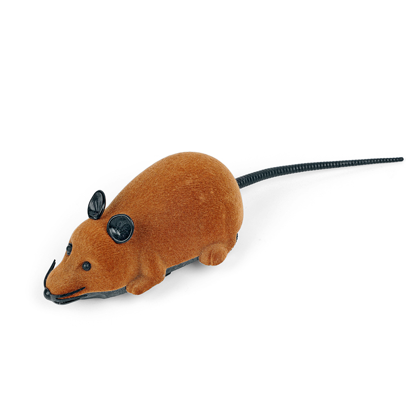 Wireless Remote Control Mouse Toy Black/Gary/Brown Electronic RC Rat Mice Animal Interactive Cat Toys: Brown Medium