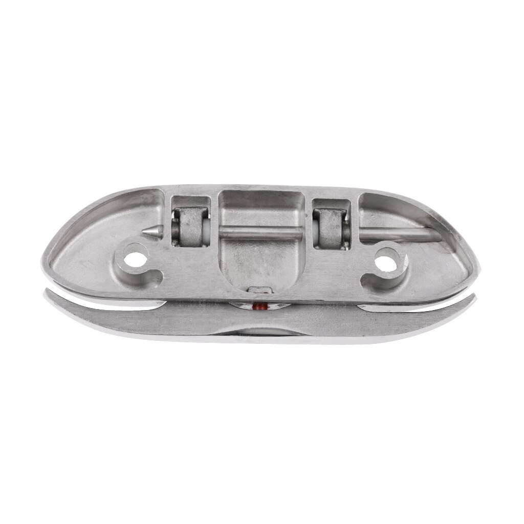 Folding Cleat Mount Mooring Deck Cleat Dock Anchor Clamp Polished 316 Marine Stainless Steel Boat Hardware - 4-1/2inch
