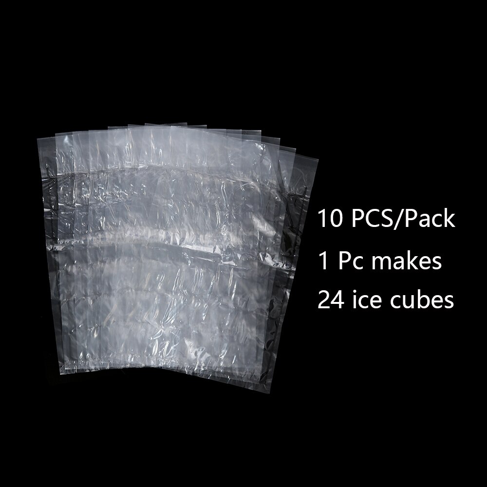 DIY Practical 10Pcs 24 Cubes Disposable Self Sealing Ice Maker Bag with Funnel Cube Bag Mold Plastic Fridge Freezer