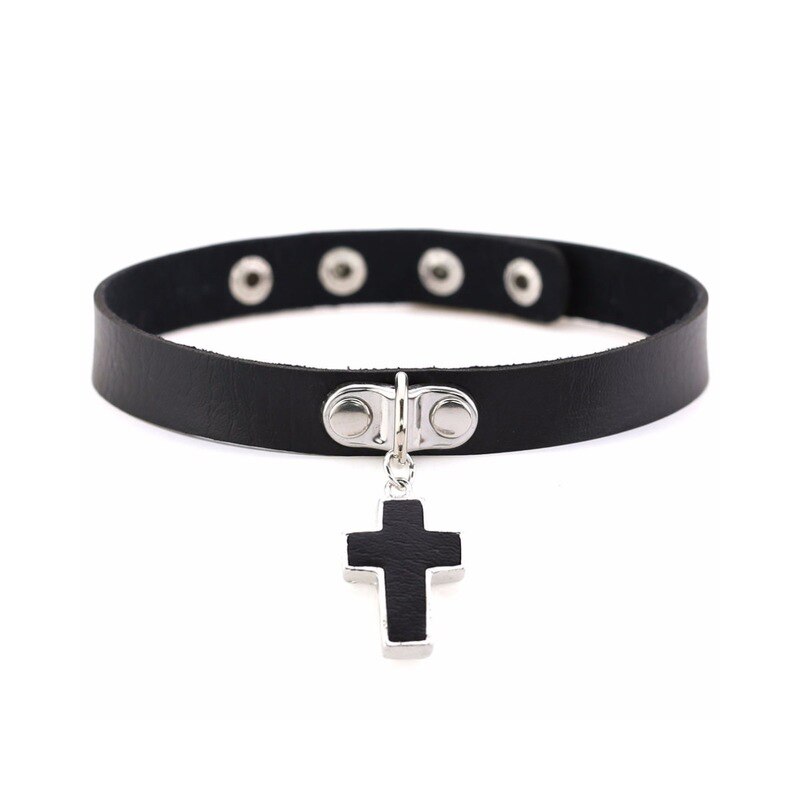 Gargantilla gótica de Cruz Negra para mujer, collar Punk rock, Gargantilla gótica, collar gargantilla de para mujer, joyería al por mayor