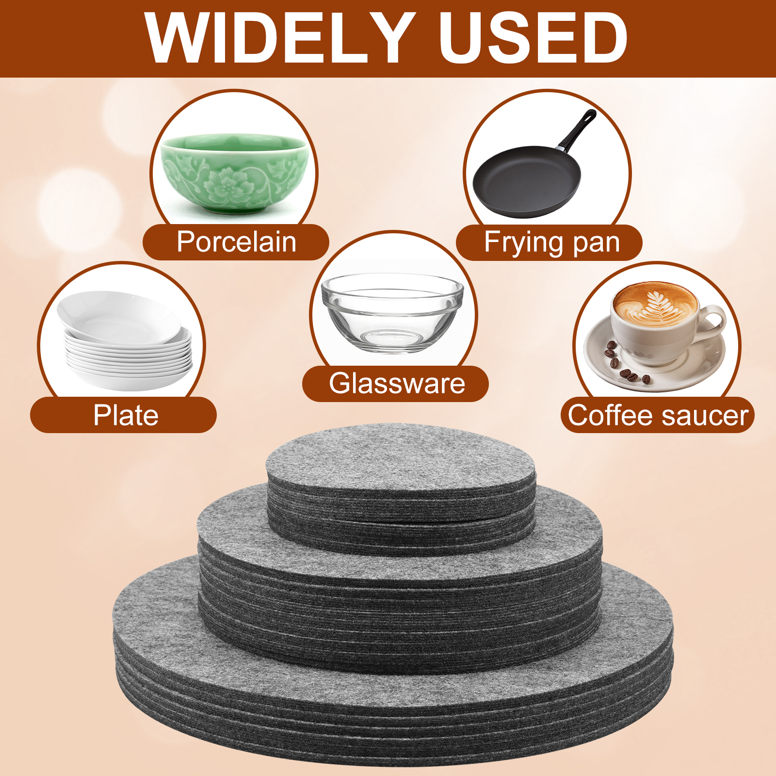 84/144 Pcs Felt Plate Dividers Felt Protectors for Porcelain Plate Cookware Storage Foldable Plate Protectors Dish Separators
