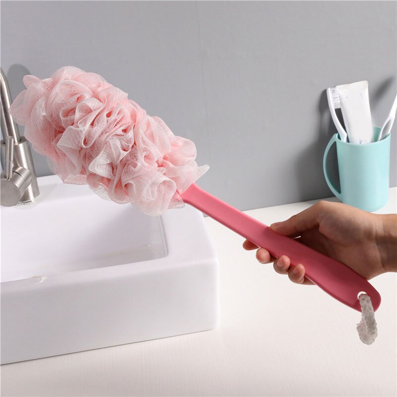 Lichaam Schoon Bad Puff Mesh Zeepdispenser Huidvriendelijke Wassen Douche Hulpmiddel Exfoliërende Bad Spons Comfortabel Bad Scrub Bal: C-pink