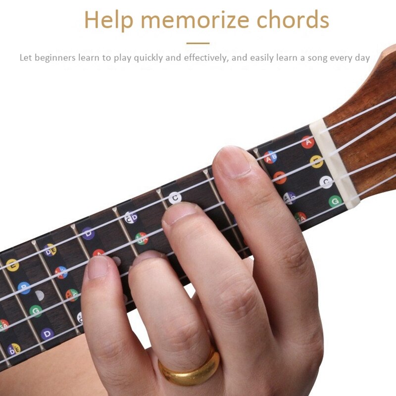 Ukulele Fretboard Stickers Chord Fret Stickers Note Sticker Finger Guide for Ukulele Beginner 10PCS