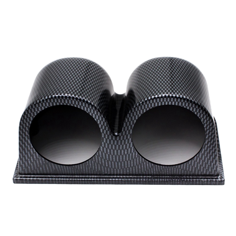 Car Carbon Fiber 2 Inch 52mm Universal Dual Hole Dash Gauge Pod Mount Holder