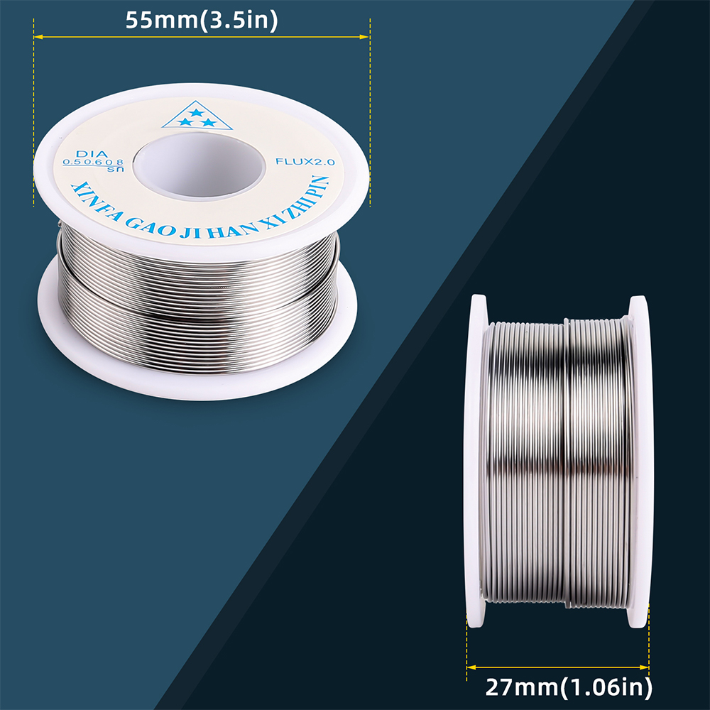 Dual Power 60W Adjustable Temperature Electric Soldering Iron 220V Welding Solder Rework Station Heat Pencil Tips Repair Tool: 110G tin wire