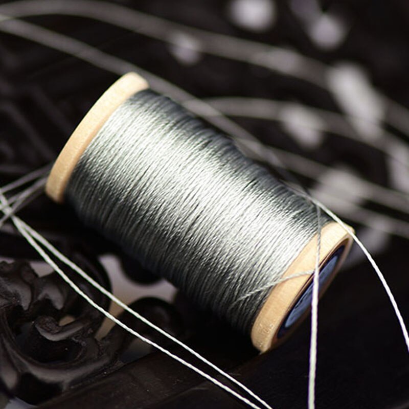 Rulle  of 0.3mm polyamid fiber linje håndvævet broderitråd kvaster linje 50m høj styrke 3 tråde tråd grå: 2