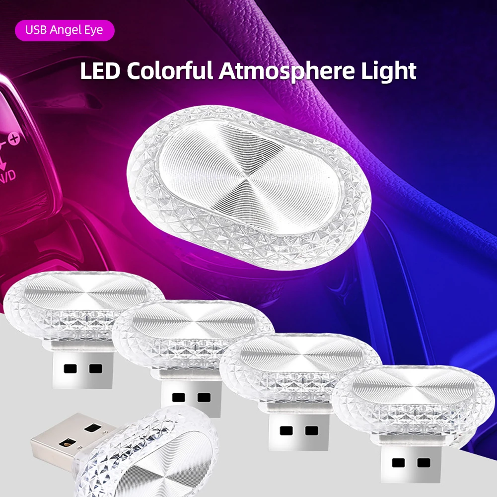 Lámpara decorativa de luz de ambiente para coche, luces LED USB para , modelado ambiental, Plug & Play portátil automotriz, luz Interior de coche
