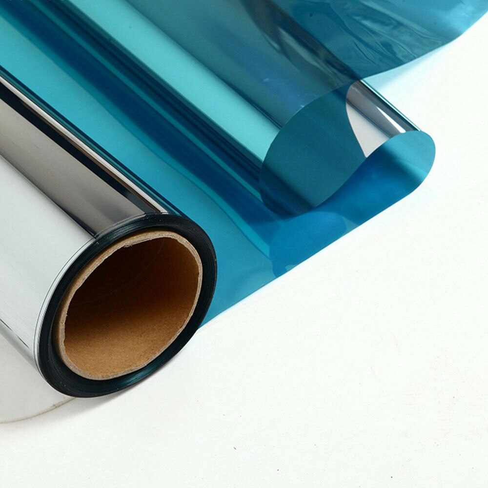 0.9x5m Sunice Blue & Silver Een Manier Mirrored Effect Window Film Privacy Bescherming Film Decoratieve Gebouw Venster film Folies