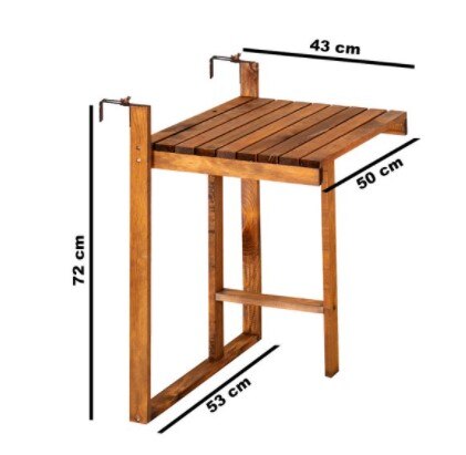 Table de balcon en bois Table pliante pratique, utile et de