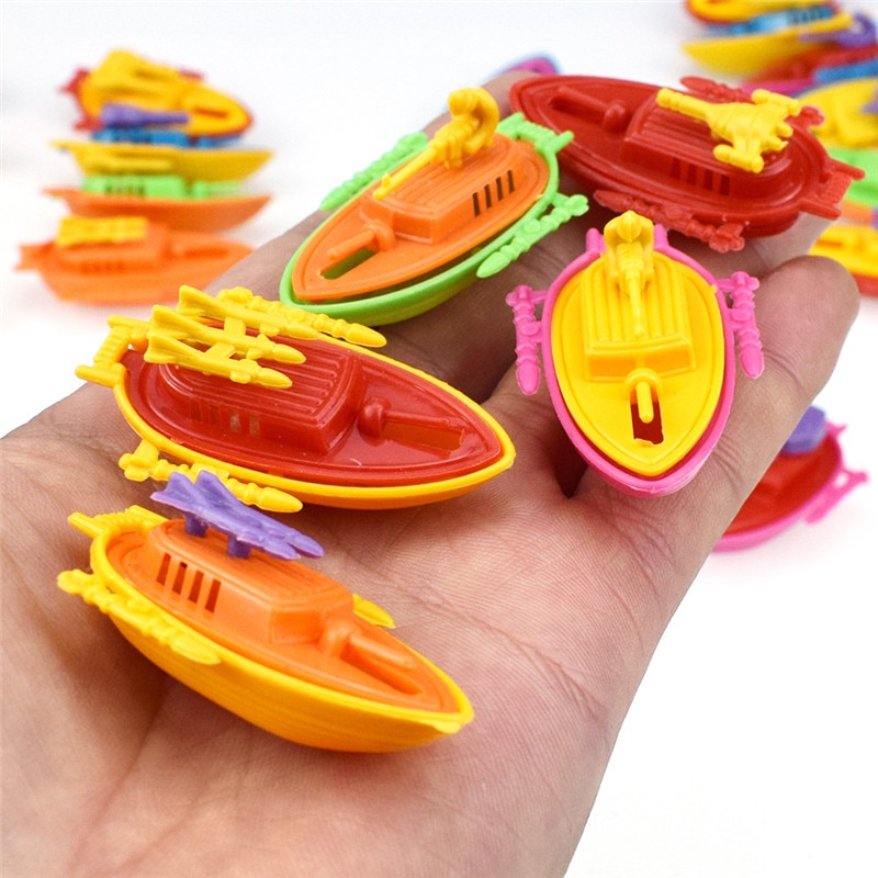 10pcs/lot Miniature Mini Boat Model Fishing Ship Toy DIY Craft Home Tabletop Decor Plastic Boat Toy ZLL