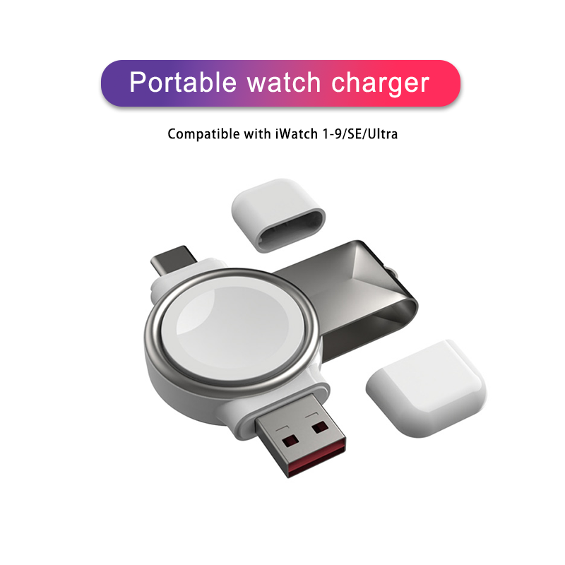 Wireless Charger - 2 in 1 Magnetic - Fast Charging Station for Apple Watch 9/8/7/6/5/SE/Ultra