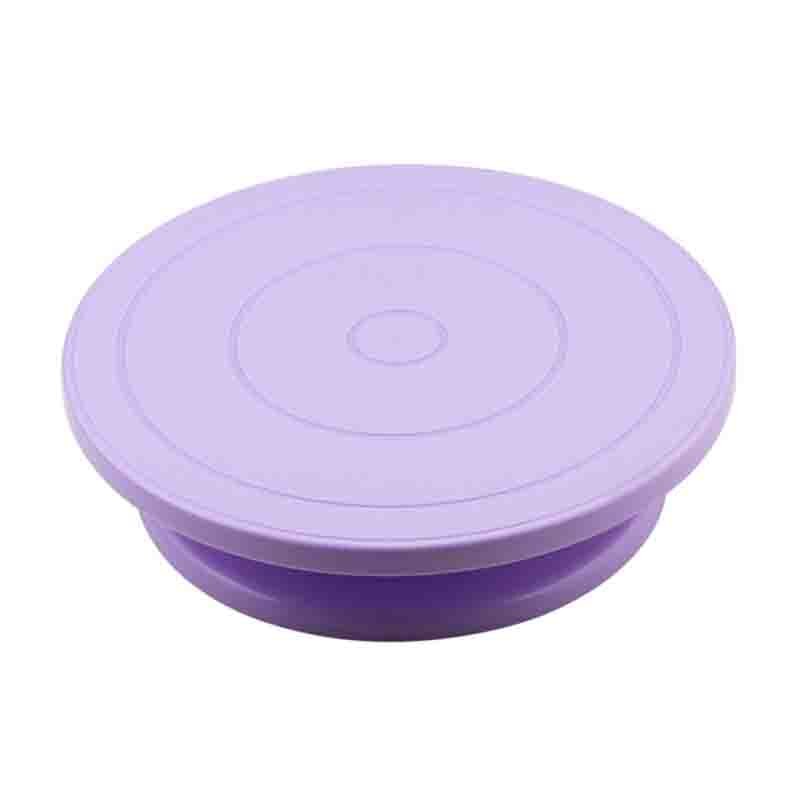 Cake Decorating Tools Convenient Rotating Cake Stand Cake Turntable Plastic Spatula Scrapers For Bakery Dessert Shop: purple