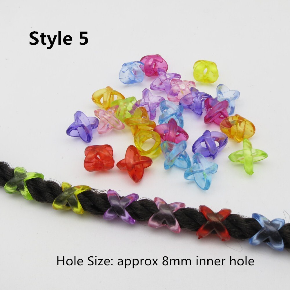 20Pcs-50Pcs Plastic Colorful Transparent Crochet kids Braids hair braid dread dreadlock beads rings clips tube Hair Accessories