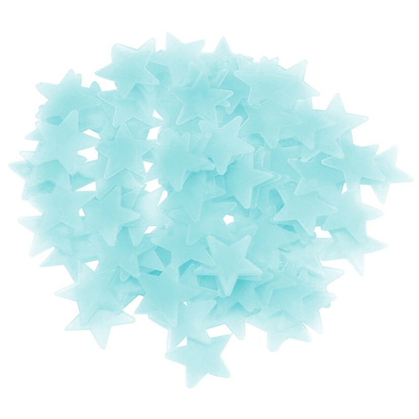 100 pièces Lumineux Autocollants De Mur D'étoiles Fluorescentes Émettant de La Lumière en Trois Dimensions Stickers Muraux DÉCALCOMANIES TRAVAUX MANUELS Pour Enfants Chambres Décor: Blue